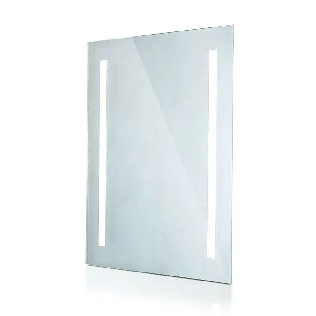 Specchio LED Rettangolare da Bagno 42W con Anti Appannamento 800x600x35mm 6400K, vista angolata