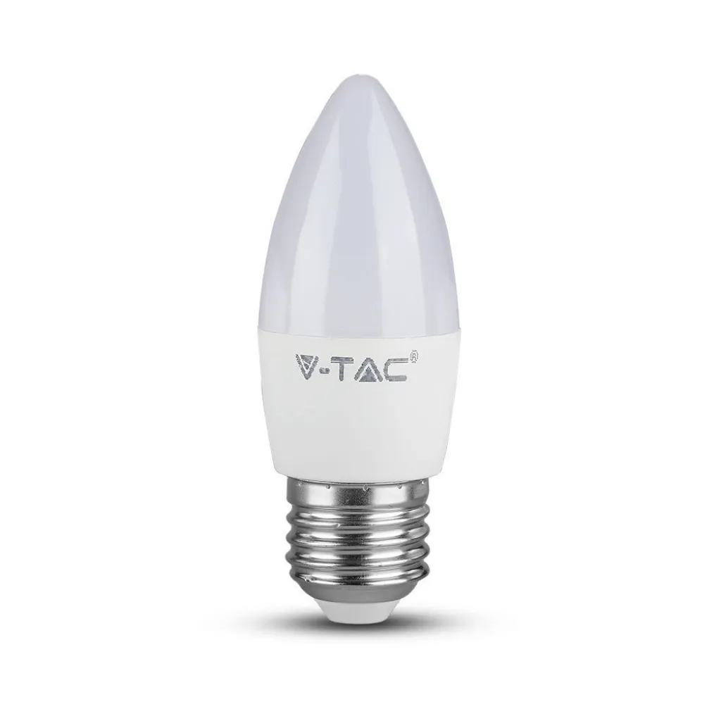 Lampadina LED E27 4,5W Candela 4000K, vista frontale