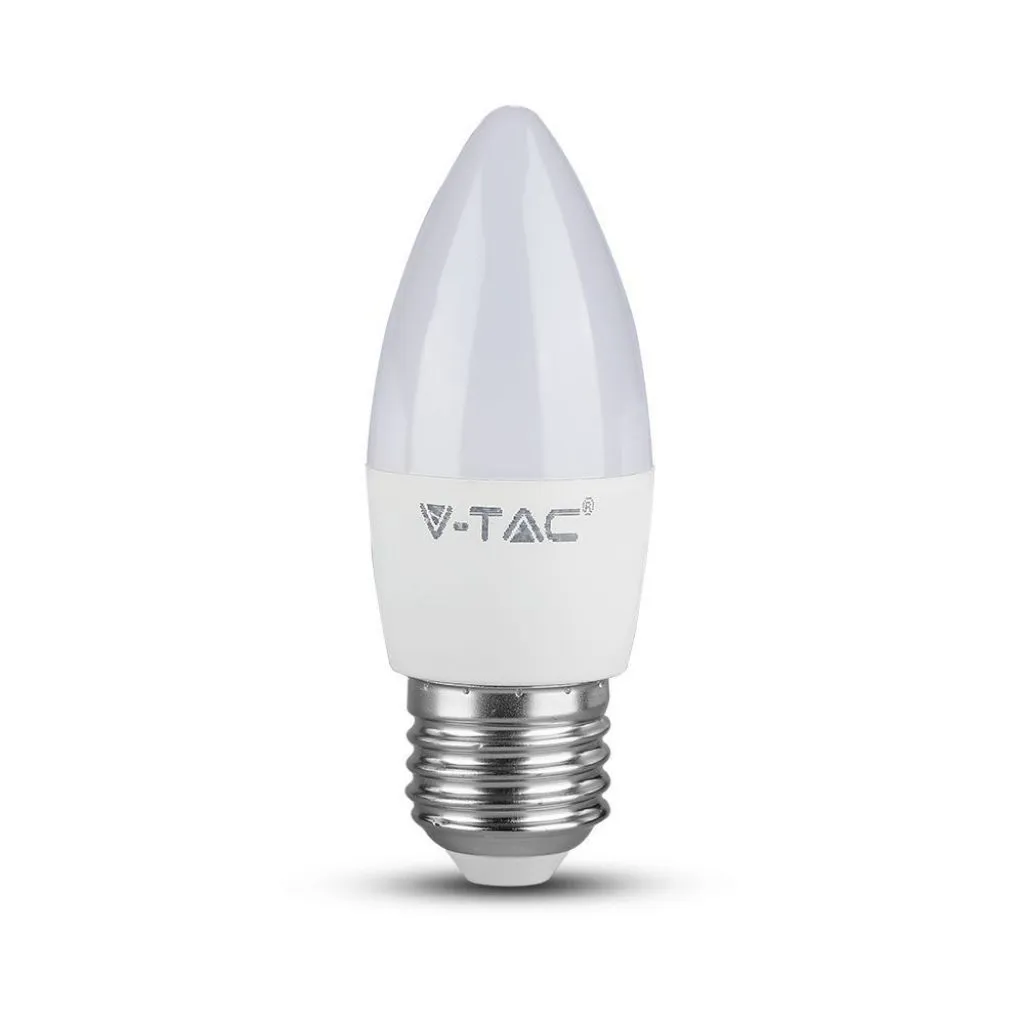 Lampadina LED E27 4,5W Candela 6500K, vista frontale
