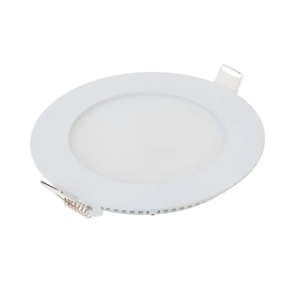 Mini Pannello Led 6W Montaggio Ad Incasso Rotondo 4000K, vista angolata generale