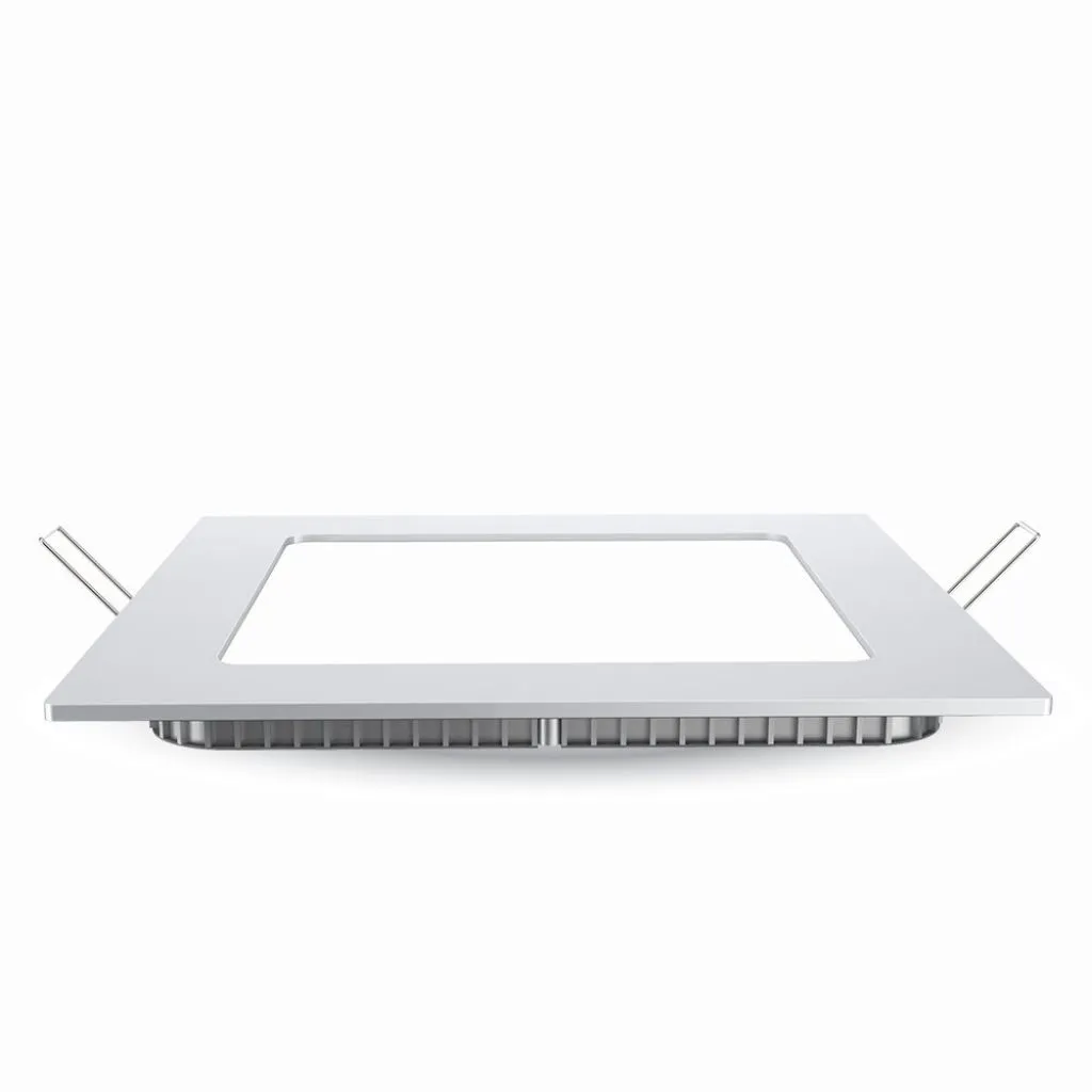 Mini Pannello LED 6W Montaggio ad Incasso Quadrato 6400K, vista laterale