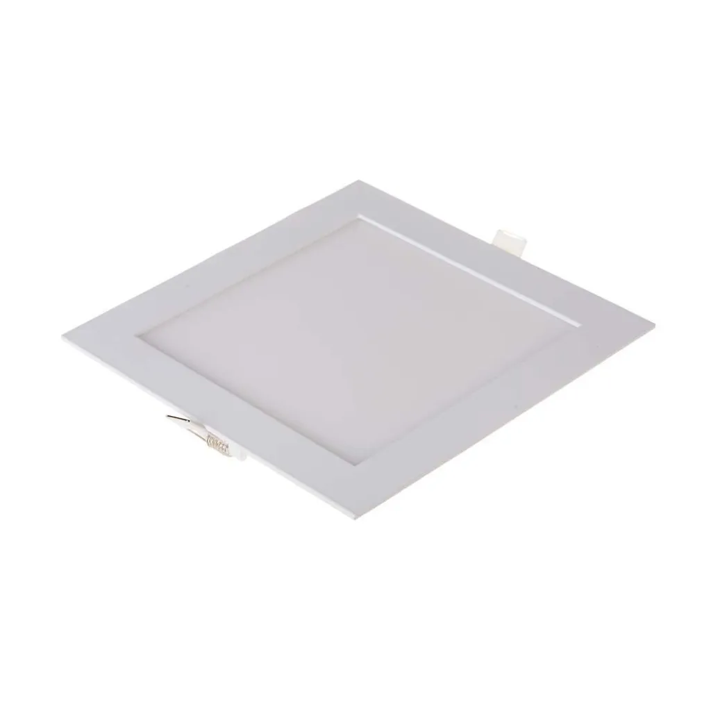 Mini Pannello LED 18W Montaggio ad Incasso Quadrato 2700K, vista angolata
