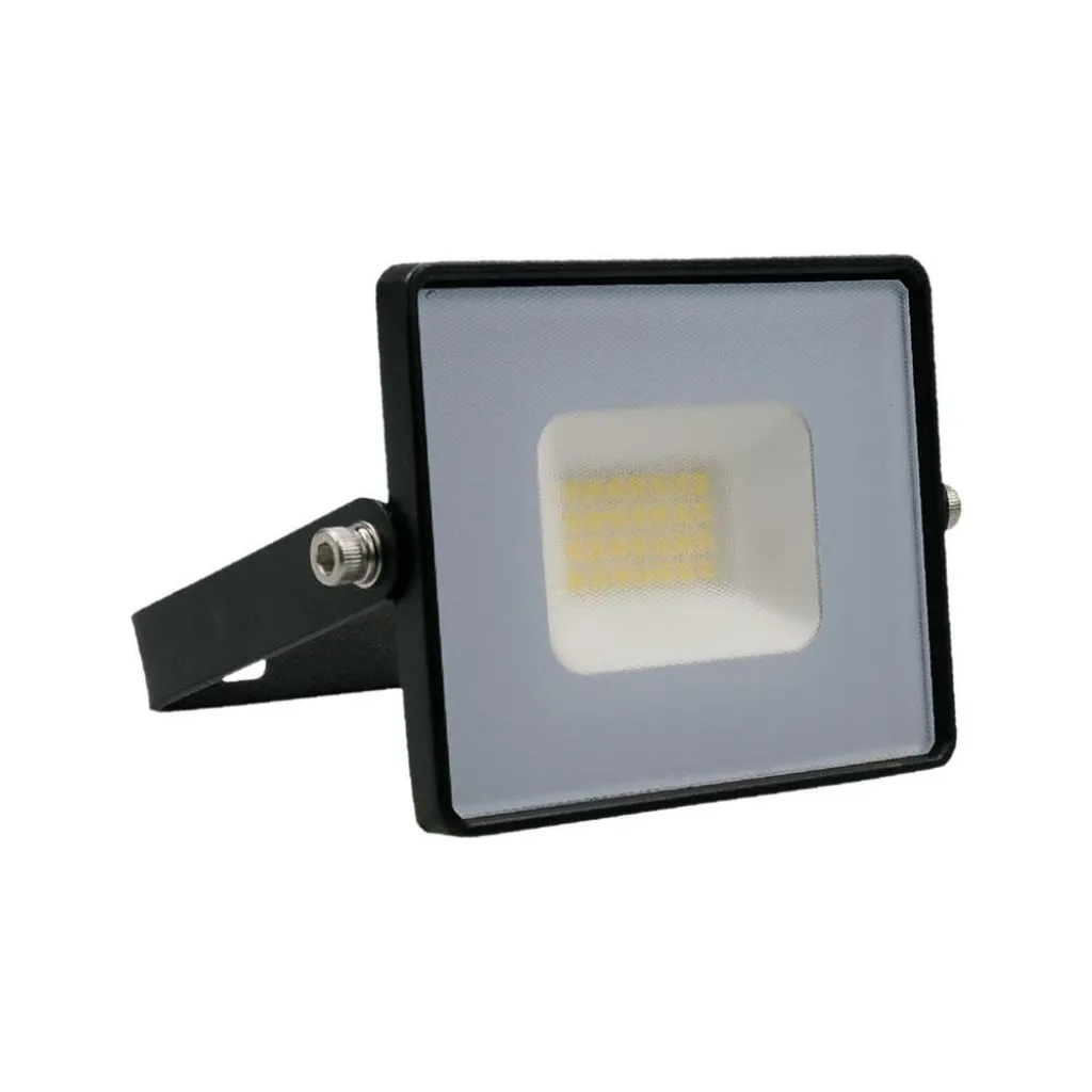 Faro LED SMD 20W E-Series G2 Colore Nero 3000K, vista frontale angolata