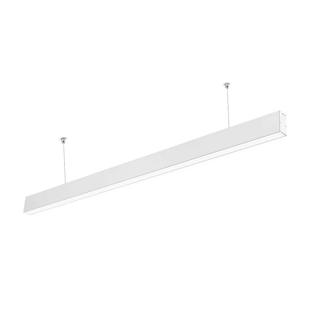 Plafoniera LED Chip Samsung a Sospensione 40W Lineare Colore Bianco 6400K, vista generale sospesa