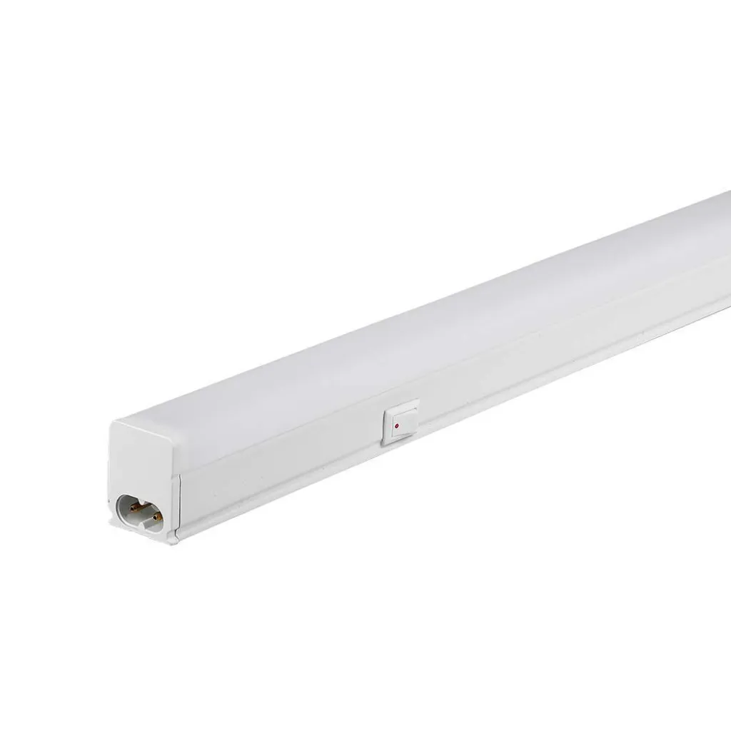 Plafoniera Led Chip Samsung Lineare 7W 60Cm Raccordabile Con Interruttore 6400K, vista angolata