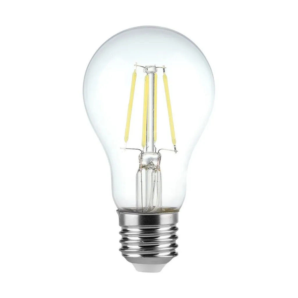 Lampadina LED E27 4W 100LM/W A60 Filamento 6500K, vista frontale