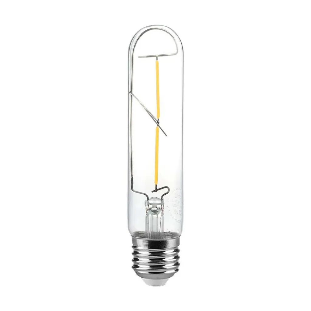 Lampadina LED E27 2W 100LM/W T30 Filamento 3000K, vista frontale