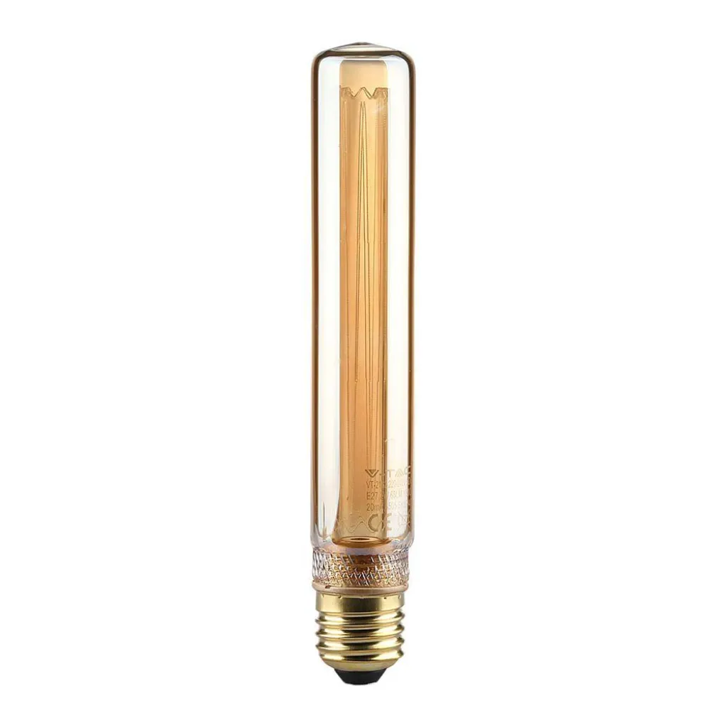 Lampadina LED E27 2W T30 Candela Filamento Ambrato Art 1800K, vista frontale