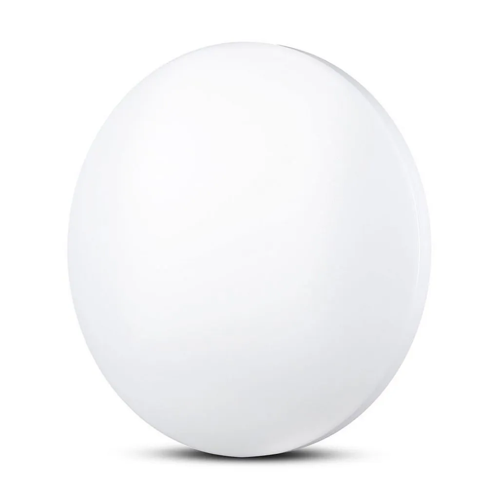 Plafoniera LED Rotonda 24W con Interruttore Cambia Colore 3 in 1 Satinata d: 350mm h: 55mm, vista frontale