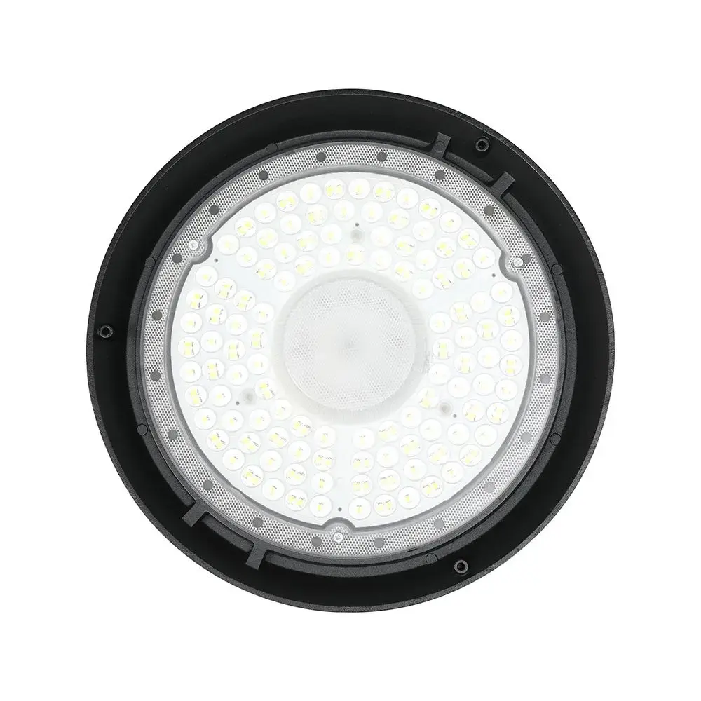 Campana Industriale LED SMD 150W 135LM/W UFO Colore Nero 90 gradi 4000K, vista frontale