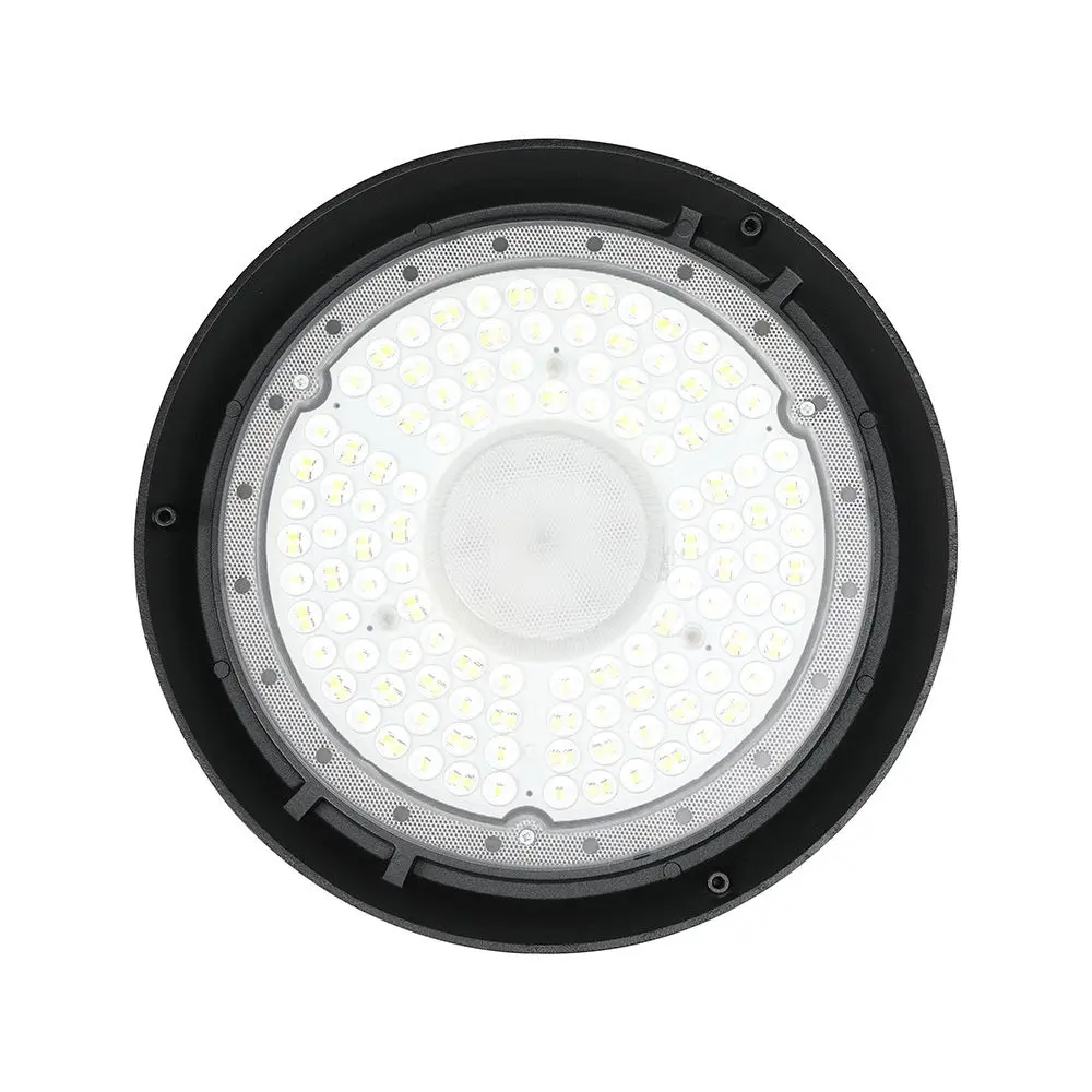 Campana Industriale LED SMD 150W 135LM/W UFO Colore Nero 90 gradi 6500K, vista dall'alto