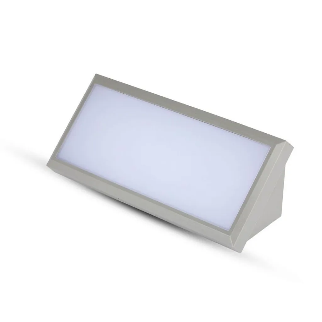 Lampada LED da Muro Angolare 12W Colore Grigio 3000K, vista angolata frontale