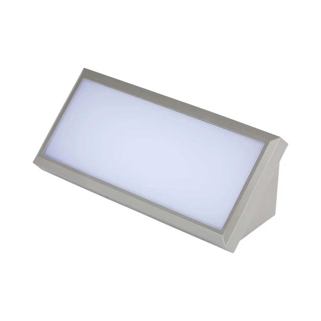 Lampada LED da Muro Angolare 20W Colore Grigio 6400K, vista angolata