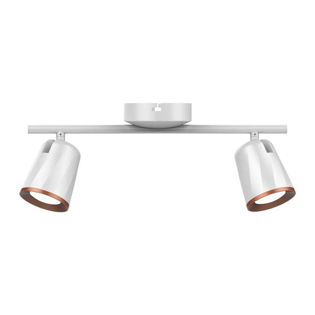 Faretto LED da Muro Doppio 10W con Testa Orientabile Colore Bianco 3000K, vista frontale