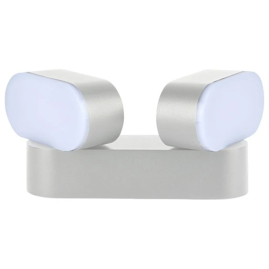 Lampada LED da Muro Ovale 10W 110LM/W Colore Bianco con Doppia Testa Ruotabile 3000K, vista frontale