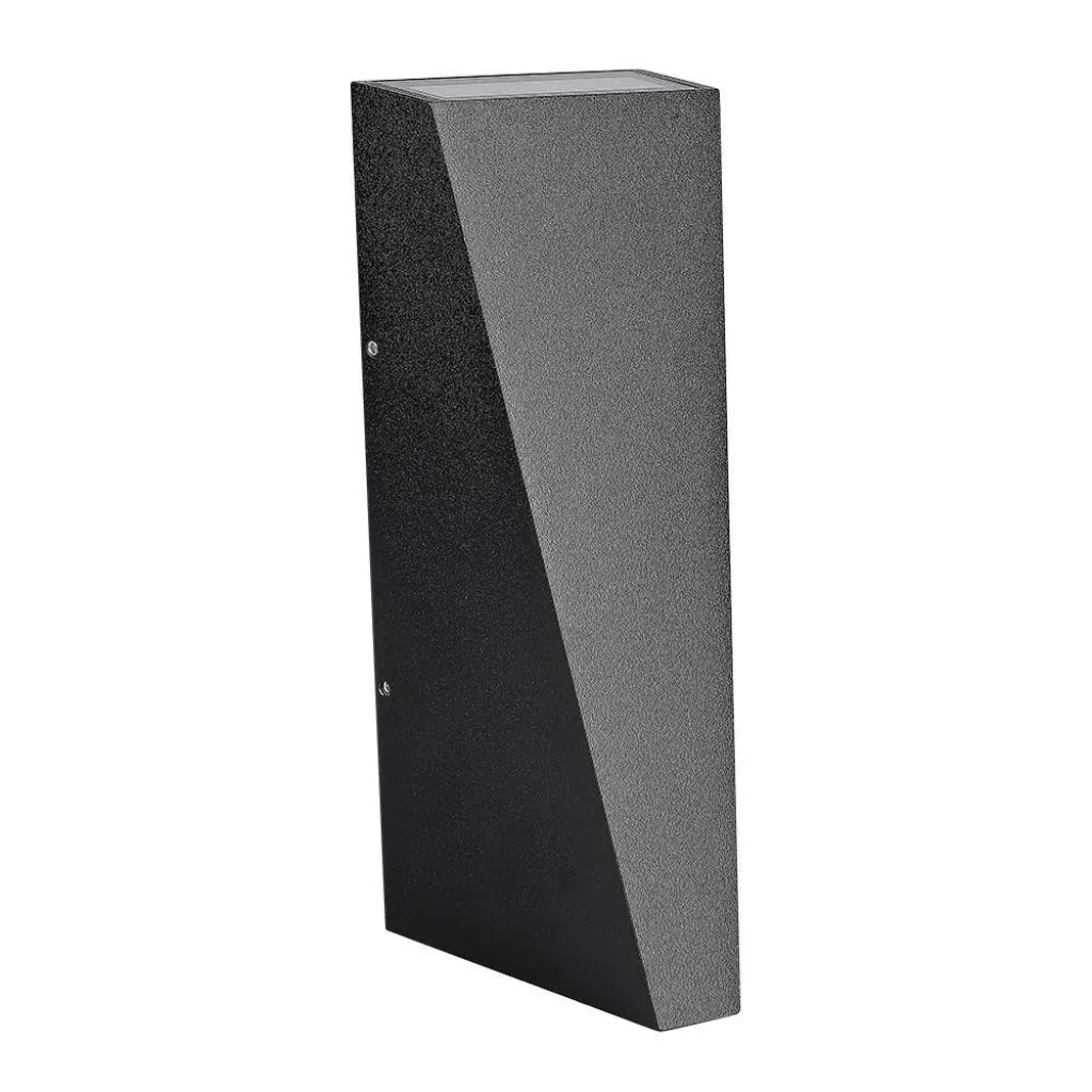 Lampada LED da Muro 4W 110LM/W Doppio Fascio Nera 3000K, vista frontale