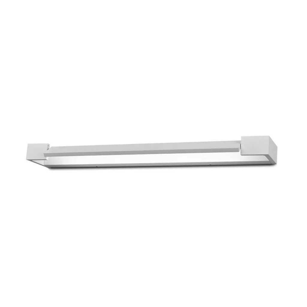 Lampada LED da Muro Rettangolare 16W con Pannello Ruotabile 360 gradi Colore Bianco 4000K, vista frontale angolata