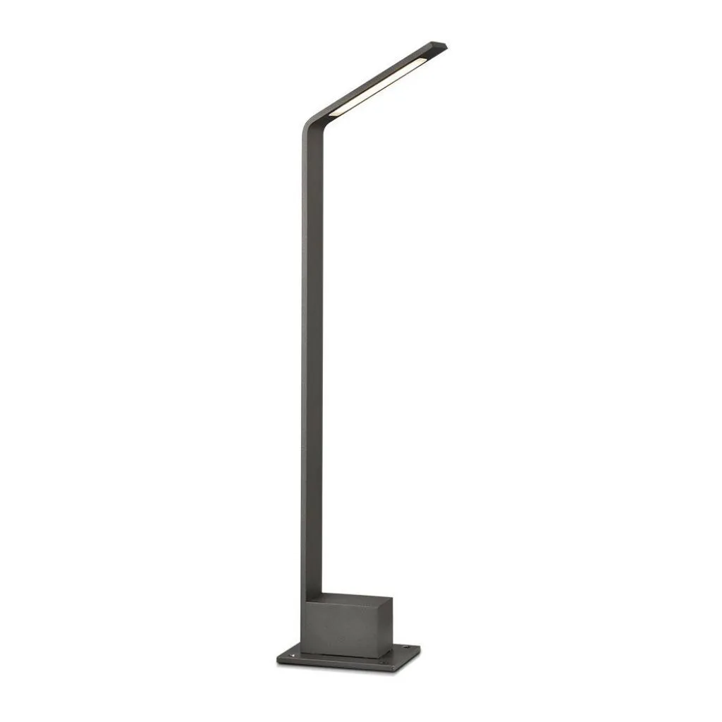 Lampione LED da Esterno 6W Colore Grigio h: 80cm 4000K, vista frontale