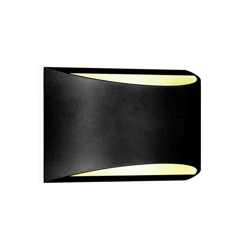 Lampada LED Chip Bridgelux da Muro 9W Doppio Fascio Luminoso Colore Nero 4000K, vista frontale