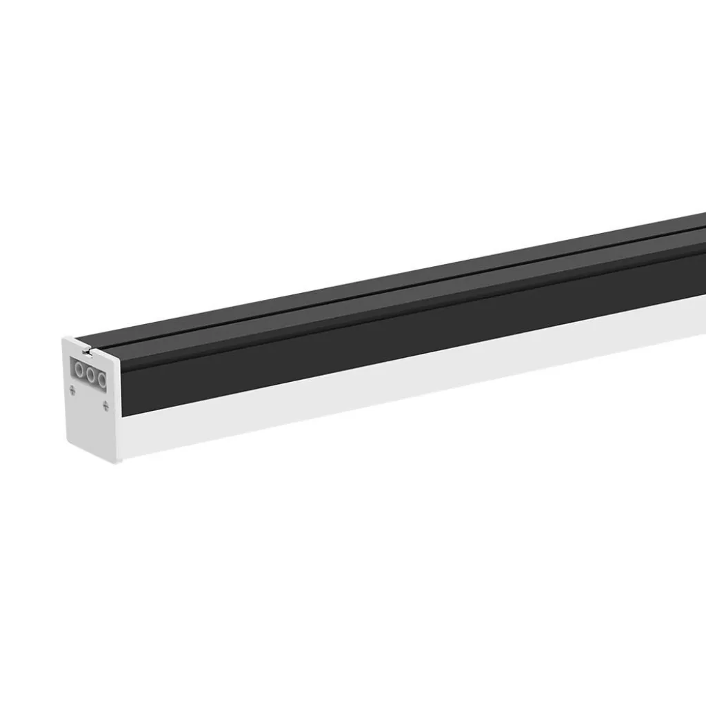 Plafoniera LED Lineare 40W 120cm Colore Nero 4000K, vista angolata
