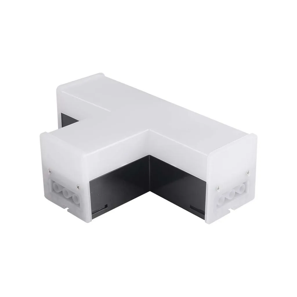 Connettore LED a Forma di T 10W Colore Nero 4000K, vista angolata