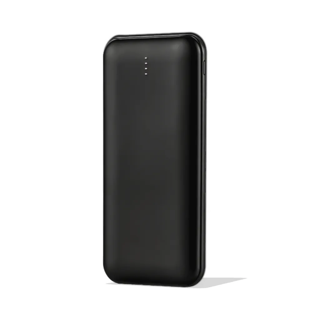 Power Bank Slim 10000mAh Carica Veloce 10W con Dual USB e Type-C Colore Nero, vista angolata