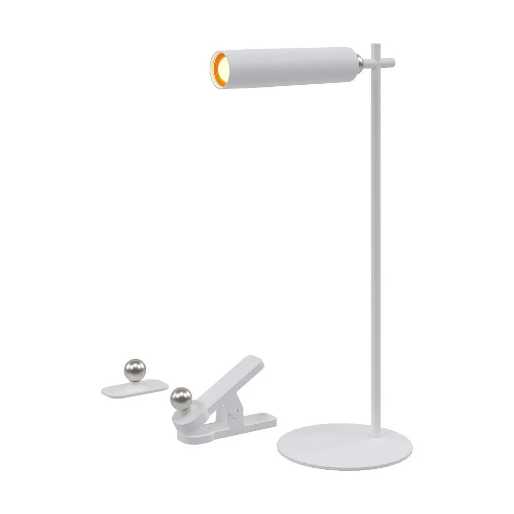 Lampada LED da Tavolo Magnetica 3W Colore Bianco Ricaricabile con USB C Touch Dimmerabile 4000K, vista dei componenti