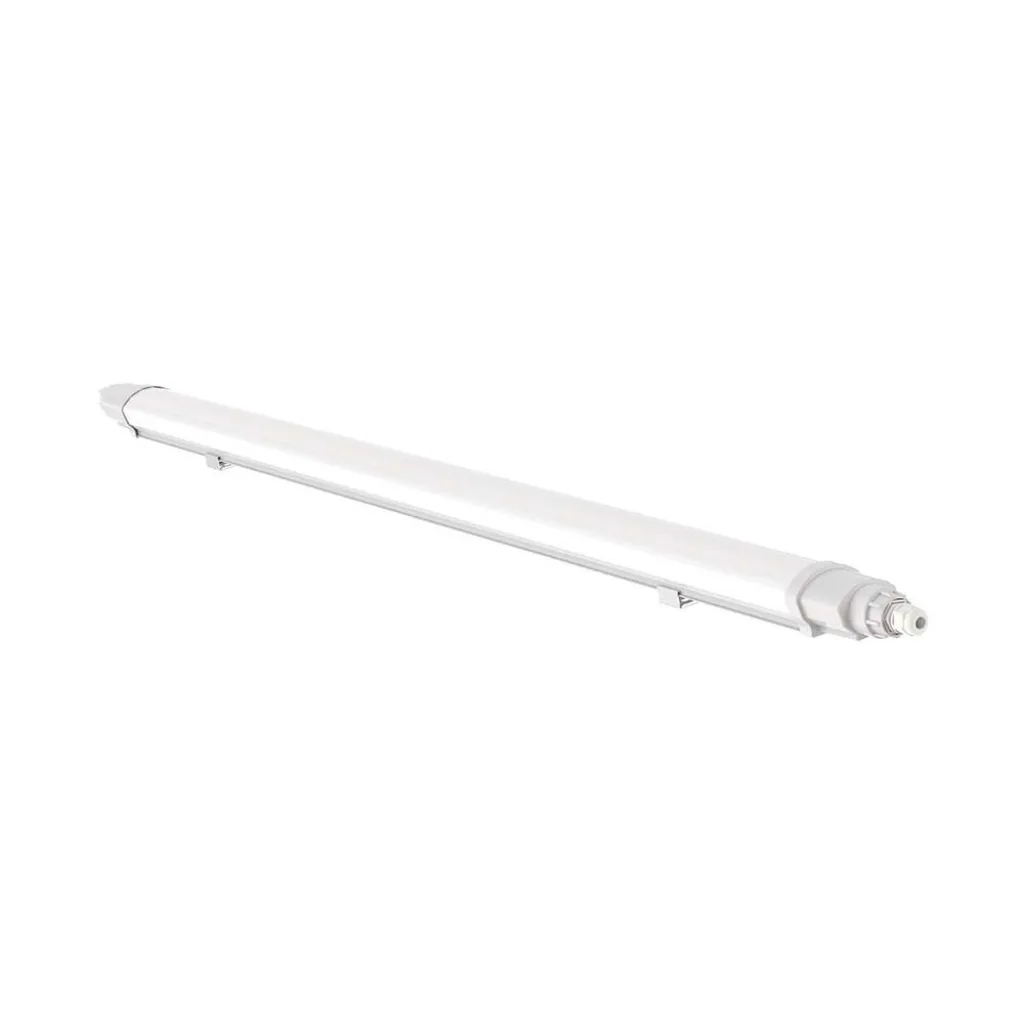 Plafoniera LED Impermeabile 48W Collegabile L-Series 150cm 6500K, vista angolata