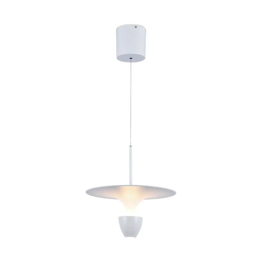 Lampadario LED 9W dal Design Moderno 30x300x173Cm Colore Bianco Altezza regolabile 3000K, vista frontale