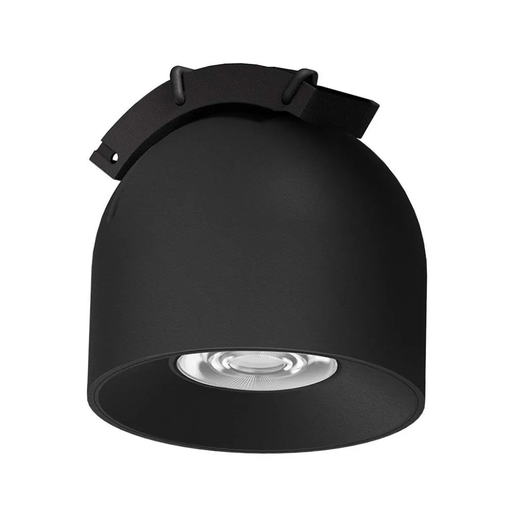 Faretto LED COB da Binario in Tessuto Magnetico 12W 38 gradi Colore Nero 3000K, vista frontale angolata