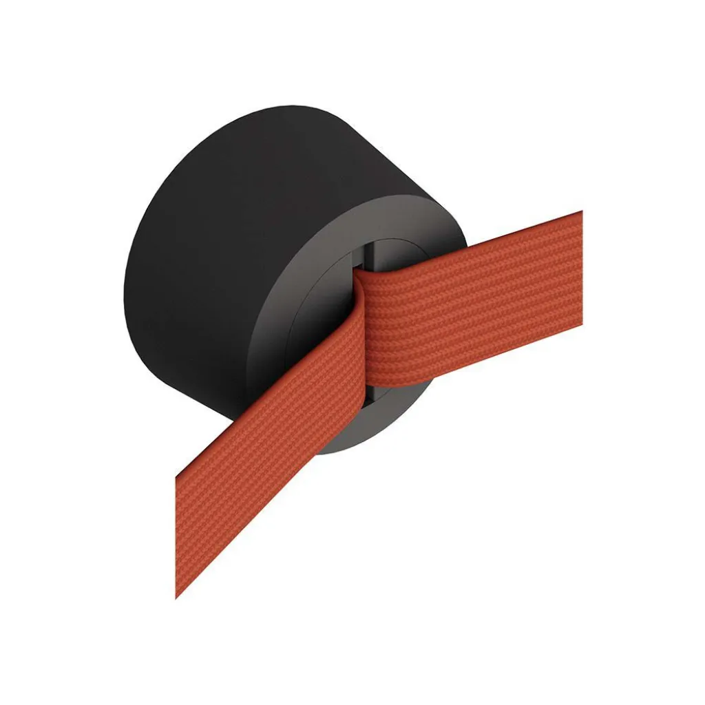 Supporto di superficie remoto d: 75mm h: 43mm Colore Nero SKU 23125 / 23126, dettaglio inserimento cinghia