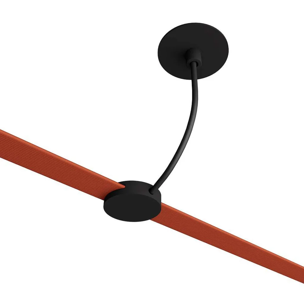 Connettore cavo incassato d: 55mm Colore Nero SKU 23125 / 23126, dettaglio installazione a soffitto