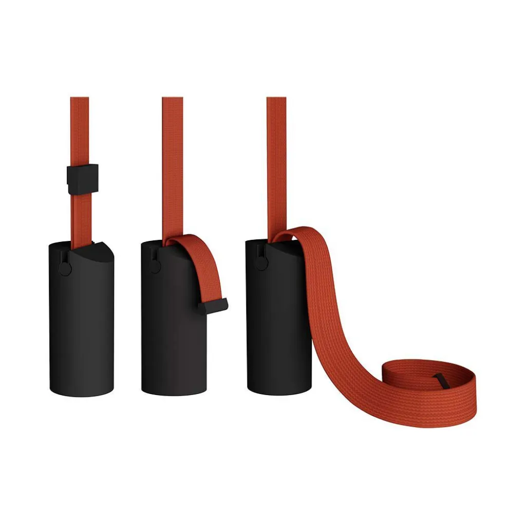 Contrappeso per applicazione lampada a Sospensione d: 60mm h: 117/130mm Corpo Nero SKU 23125 / 23126, vista del funzionamento