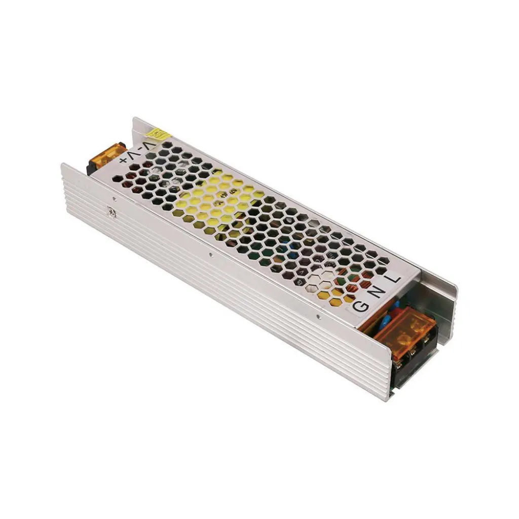 Alimentatore Slim in Metallo 100W 48V 2.08A, vista angolata
