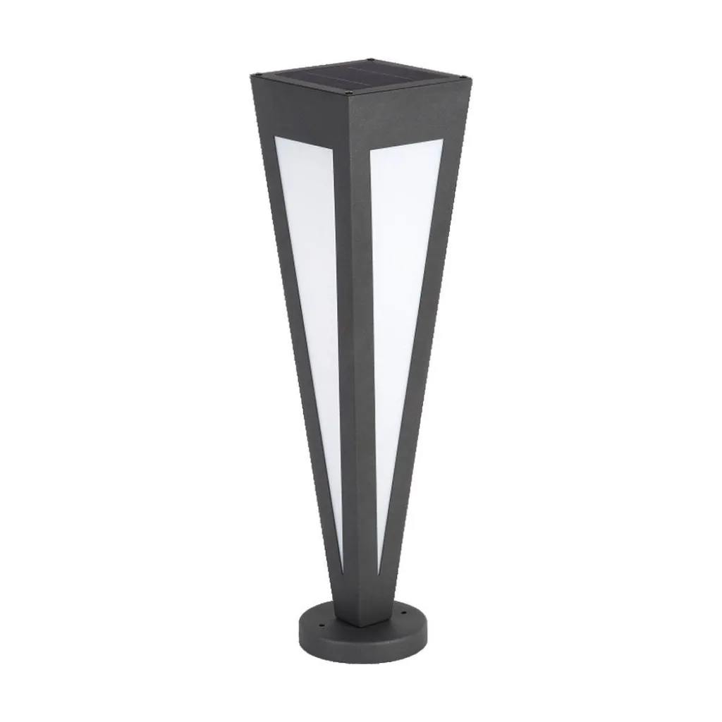 Piantana Solare LED da Giardino 2W 635cm con Telecomando Colore Nero 3000K, vista frontale