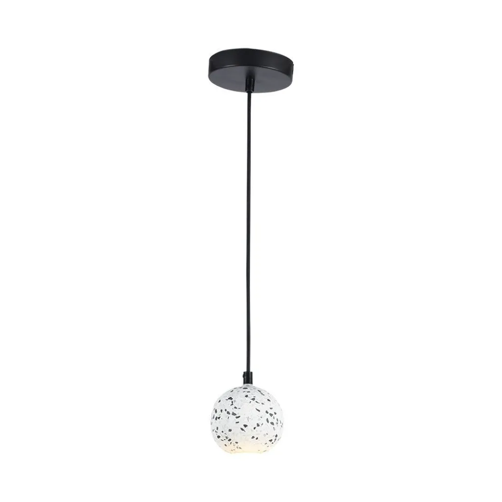 Lampada LED a Sospensione con Attacco per Faretti G9x1 (Max. 5W), finiture Colore Marmo D100xH1200mm, vista frontale