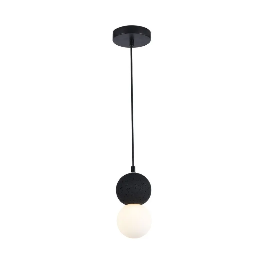Lampadario LED a Sfere con Attacco Faretto G9x1 (Max 40W) Colore Bianco Nero, vista frontale
