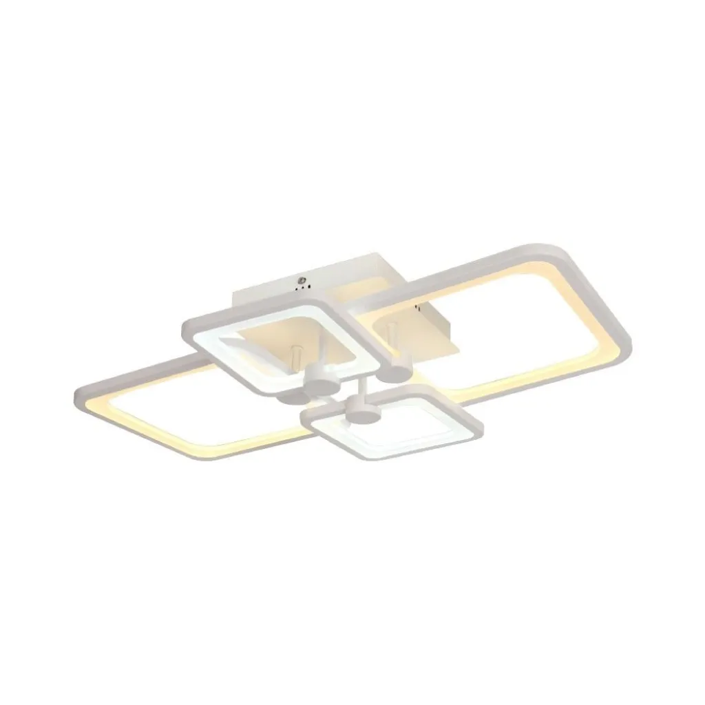 Lampadario LED con Telecomando Montaggio a Plafone 70W Dimmerabile Colore Bianco 3in1, vista angolata