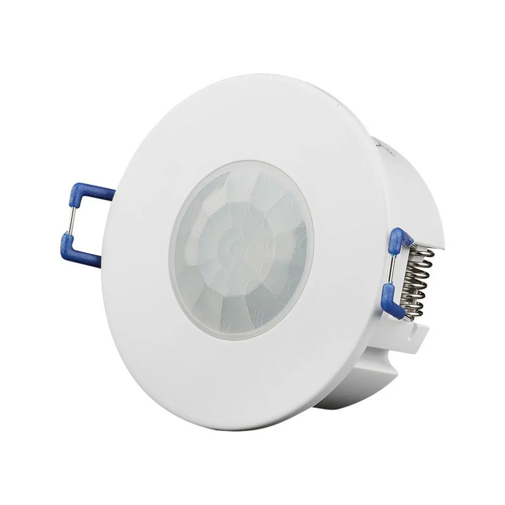 Sensore di Movimento a Infrarossi PIR COB 600W 360 gradi Montaggio a Incasso Colore Bianco, vista angolata