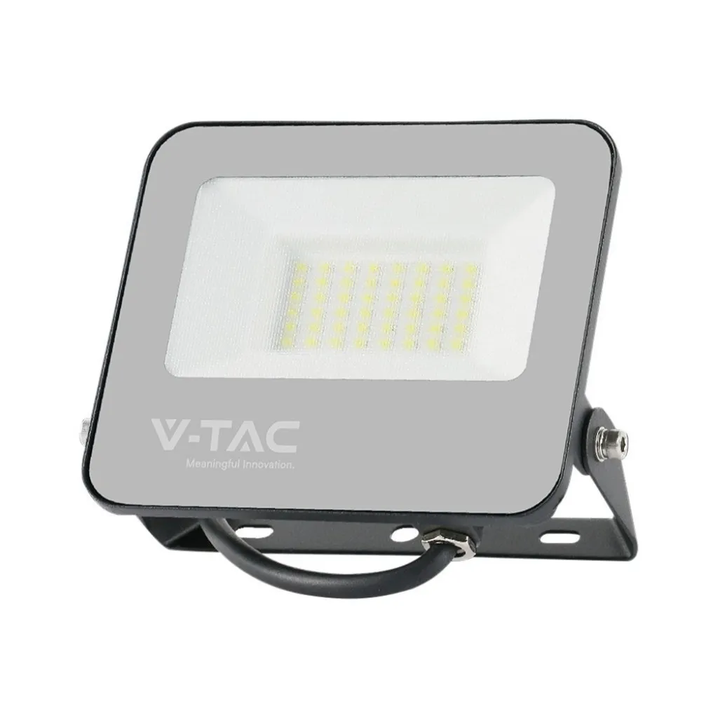Faro LED 30W con Telecomando e Driver IC Integrato Colore Nero e Grigio Satinato RGB+6500K, vista frontale angolata