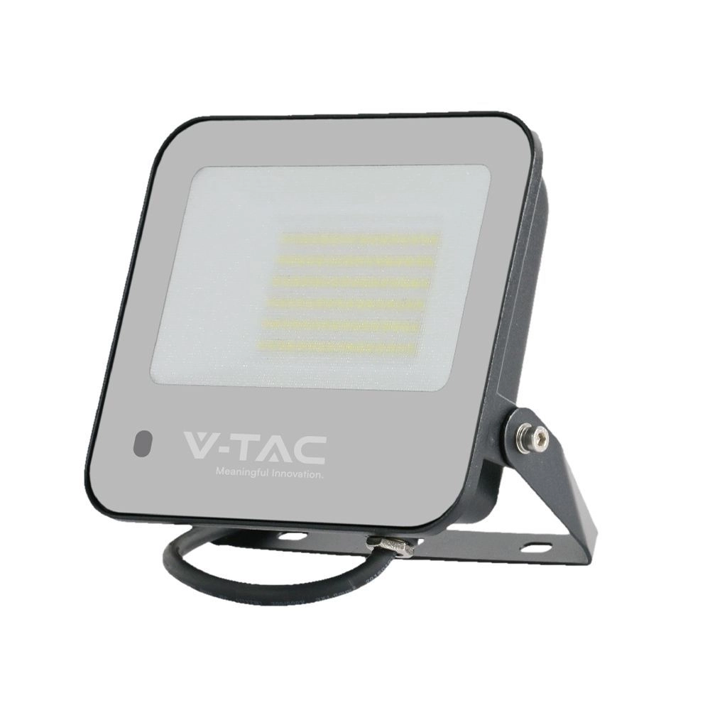 Faro LED 50W con Telecomando e Driver IC Integrato Colore Nero e Grigio Satinato RGB+6500K, vista frontale