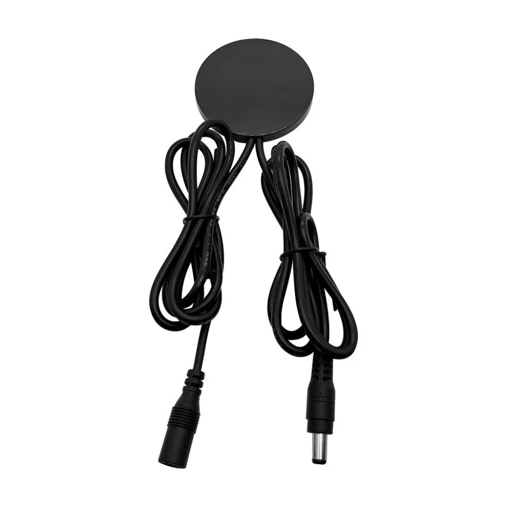 Interruttore Touch Dimmerabile a Sfioramento per Strip LED 12-24V (72-144W) 6A Jack 2.1 Installazione Nascosta Colore Nero, vista dall'alto