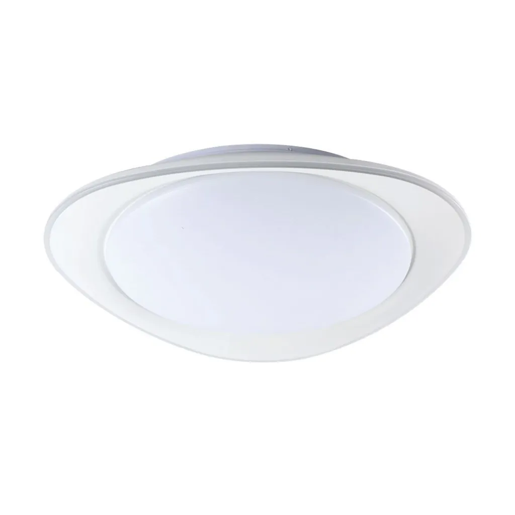 Plafoniera LED 60W Rotonda con Telecomando controllo Remoto CCT 3in1 Colore Bianco D550mm Dimmerabile 3000-6500K Cover Ellittica, vista frontale