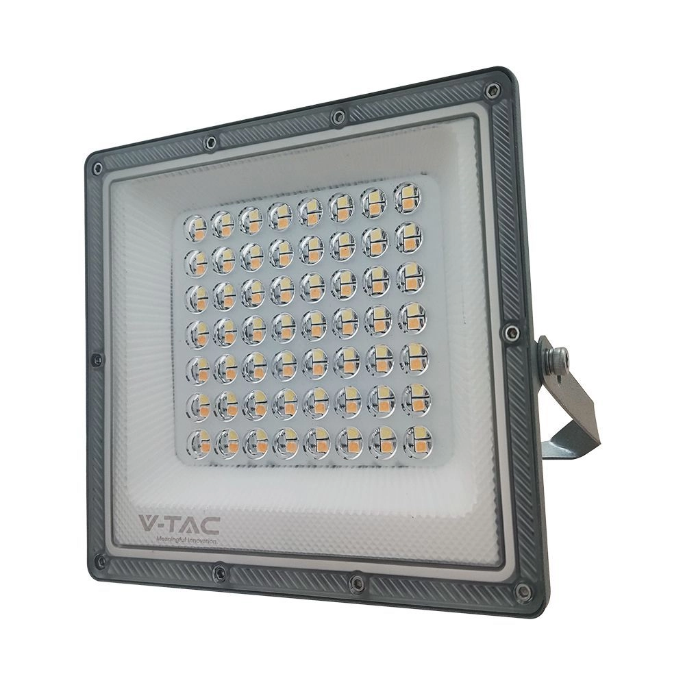 Faro LED SMD 50W Driver IC Integrato e LED Sostituibili Grigio Scuro CCT, vista frontale angolata
