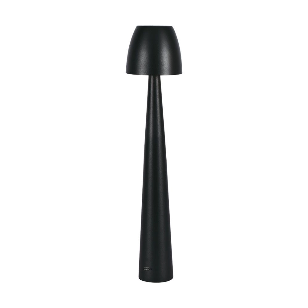 Lampada LED da Tavolo 3W dal Design Elegante Ricaricabile con USB C Colore Nero e Touch Dimmer CCT 3in1, vista frontale