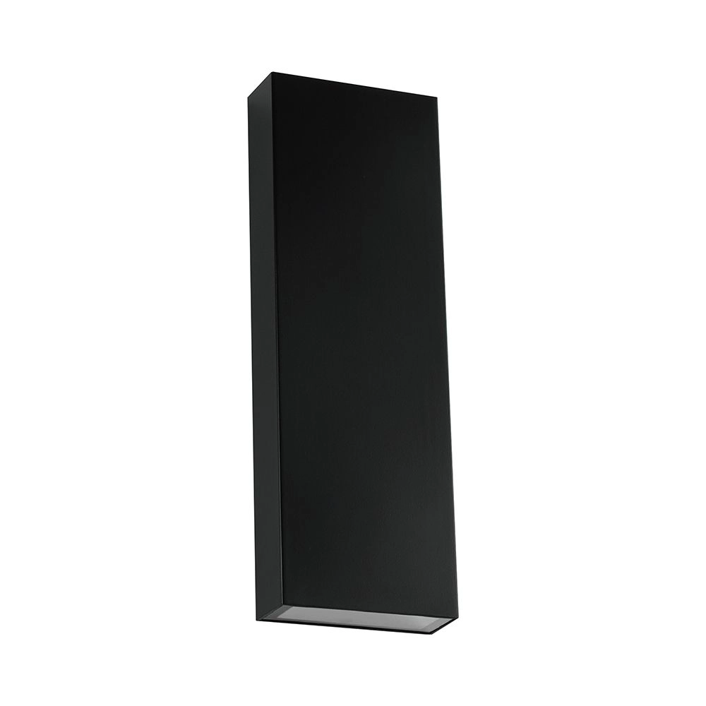 Lampada LED da Muro 8W Doppio Fascio Luminoso Colore Nero 4000K, vista frontale angolata