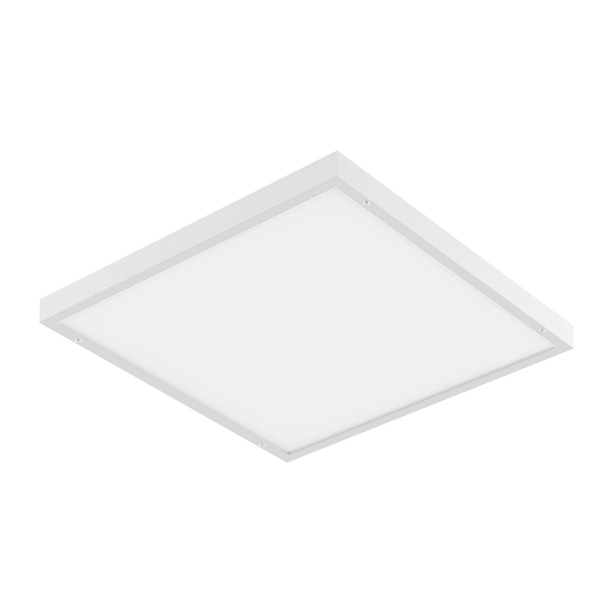 Pannello LED 36W 120LM/W Installazione 2in1 da Incasso/Plafone, Driver Integrato, 600x600mm Colore Bianco 4000K, vista angolata