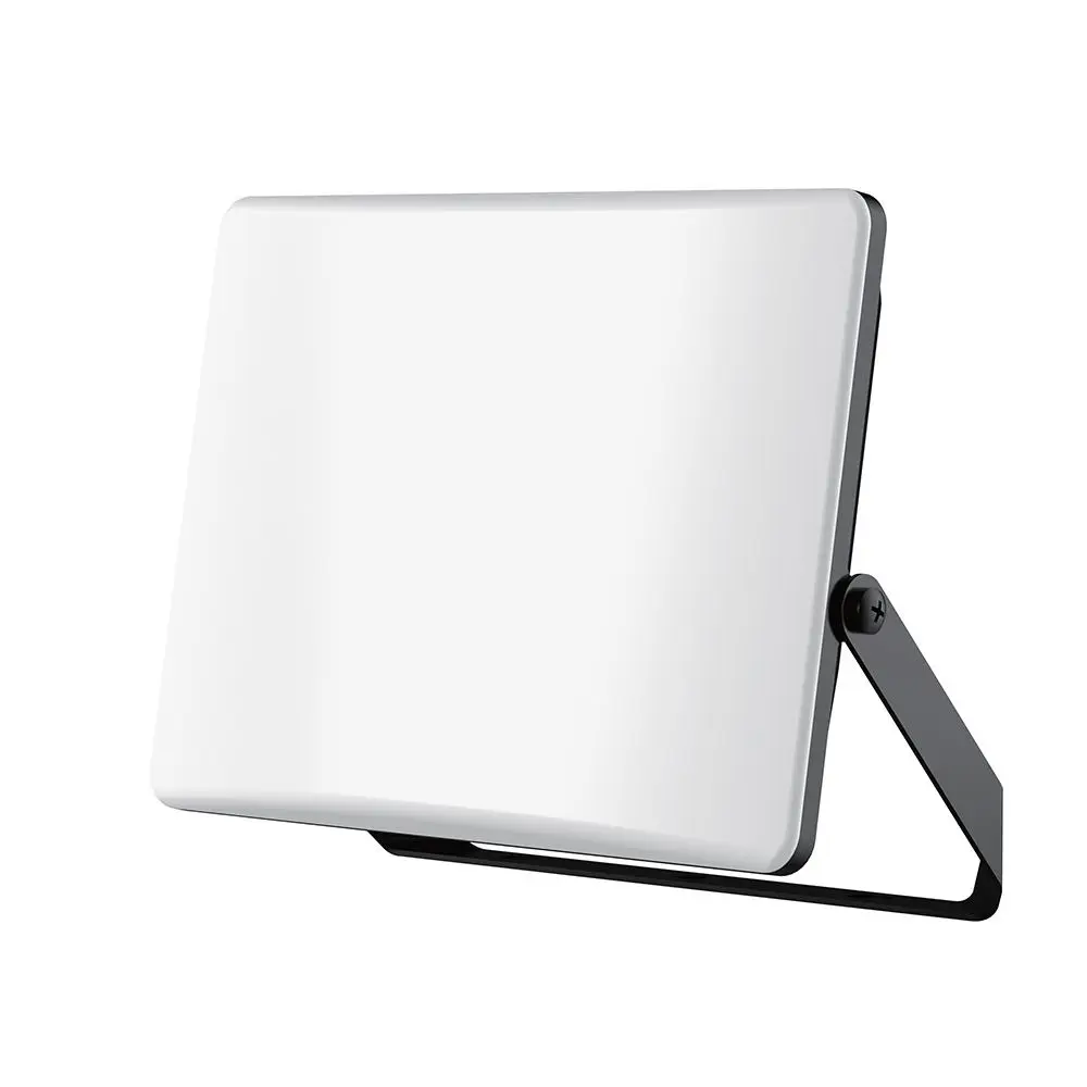 Faro LED 100W Slim con Diffusore Opalino e Driver Integrato Cornice Nera CCT, vista frontale