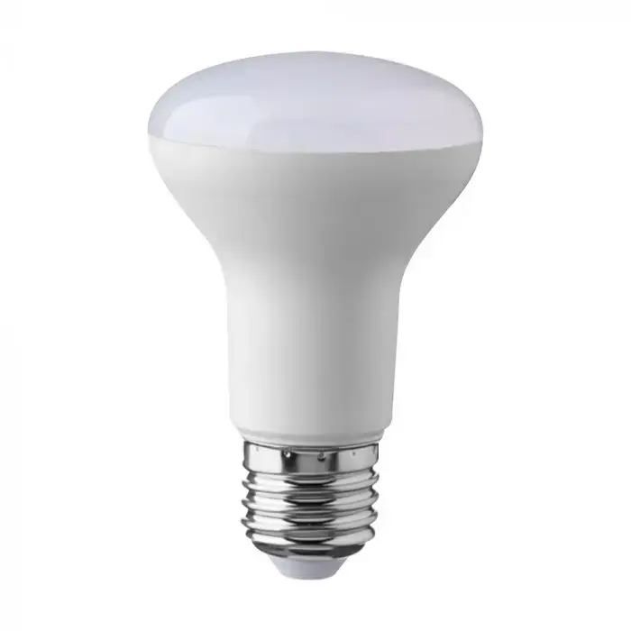 Lampadina LED E27 8,5W R63 6500K, vista frontale angolata