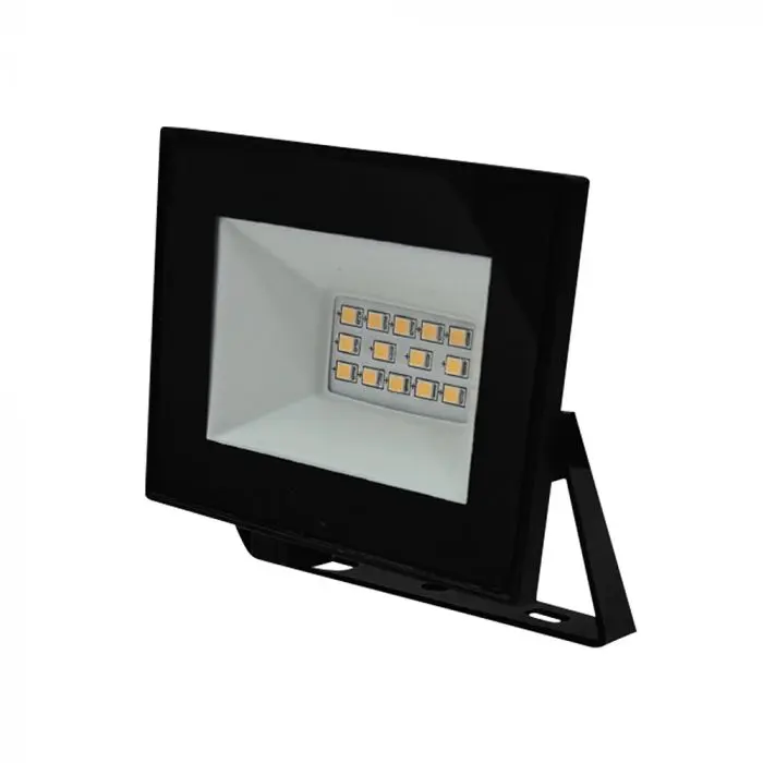 Faro LED SMD 10W Slim E-Series con Driver Integrato Nero 6500K, vista angolata frontale